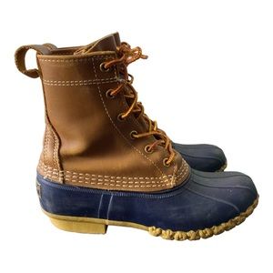 ☃️LL Bean 'Bean Boots' Narrown Brown Tan Blue BN Size 6N
